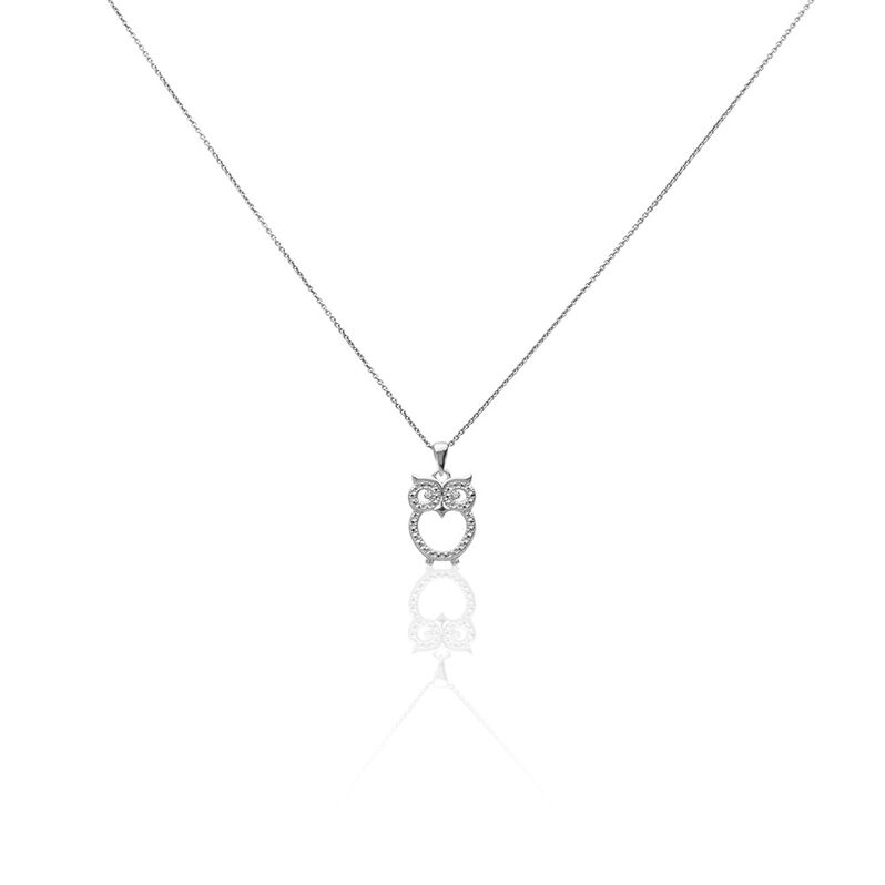 Damen Halskette Silber 925 Strass Eule - Halsketten Damen | OROVIVO