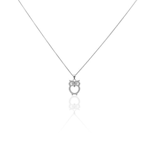 Damen Halskette Silber 925 Strass Eule - Halsketten Damen | OROVIVO