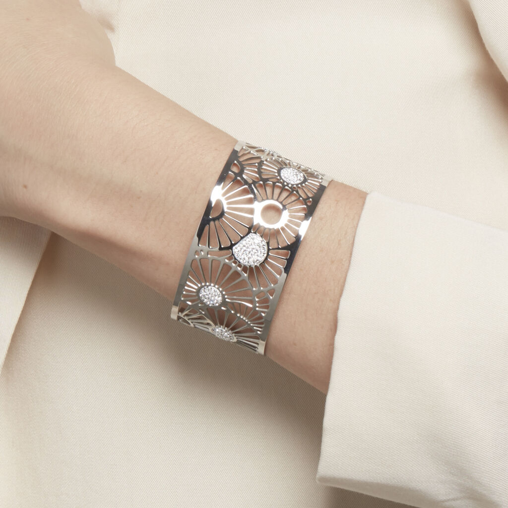Jonc Acier Imagine Florette Strass Multifleurs - Spannringe Damen | OROVIVO