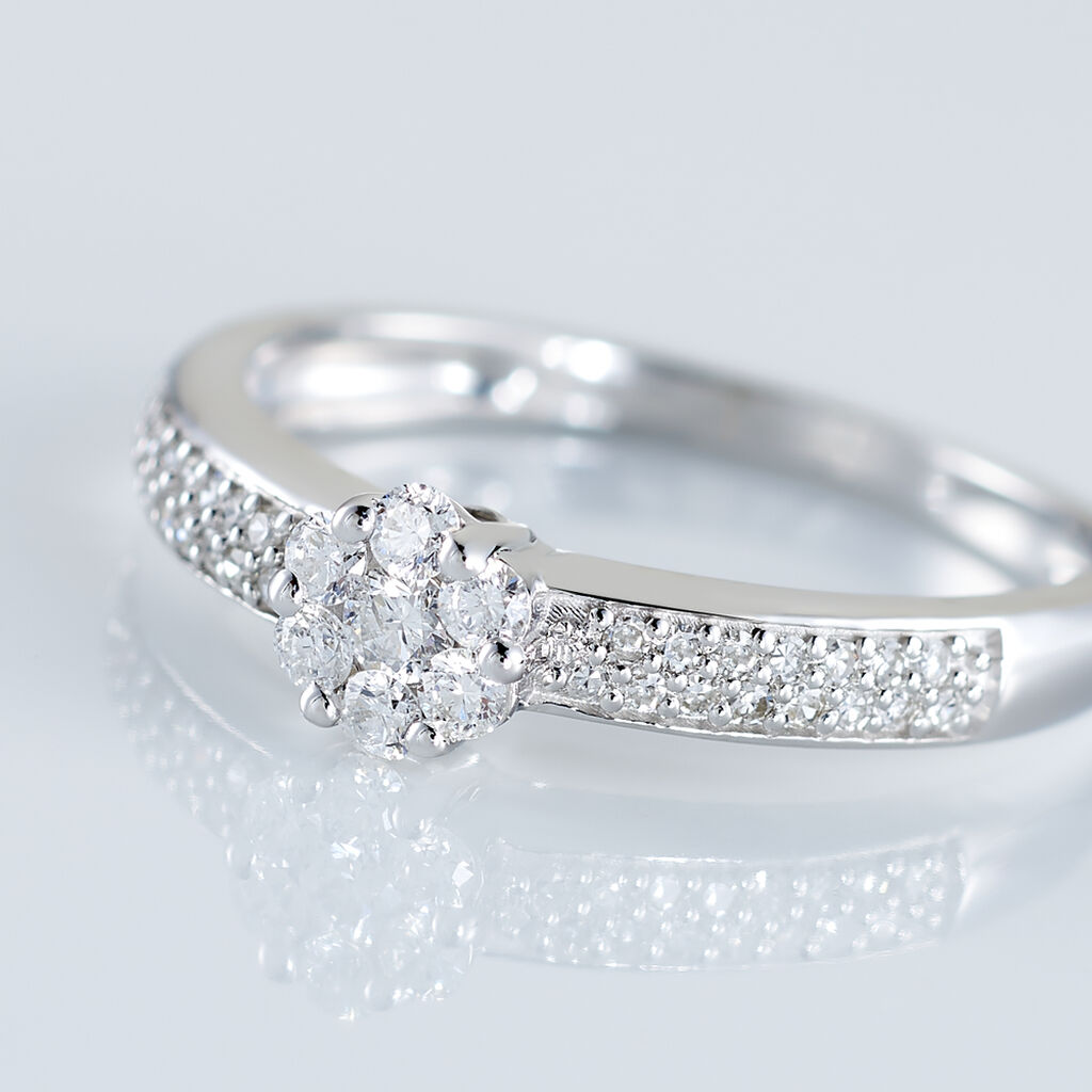 Bague Praya Or Blanc Diamant - Spannringe Damen | OROVIVO