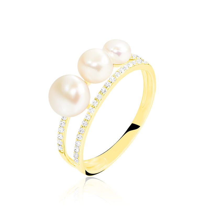 Bague Or Jaune Perle De Culture - Spannringe Damen | OROVIVO