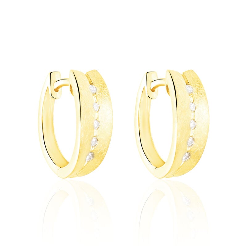 CLEA 1 Damen Creolen Gold 375 (9 Karat) Diamant Wei&szlig; 0,08 ct B 6 mm - Creolen Damen | OROVIVO