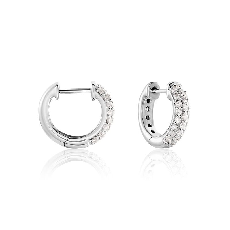 Brandice Damen Creolen Wei&szlig;gold 585 (14 Karat) Diamant Wei&szlig; 0,18 ct - Creolen Damen | OROVIVO