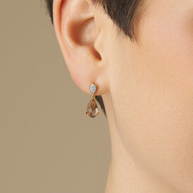 Damen Ohrringe Silber 925 vergoldet Stein Tropfen - Ohrhänger Damen | OROVIVO