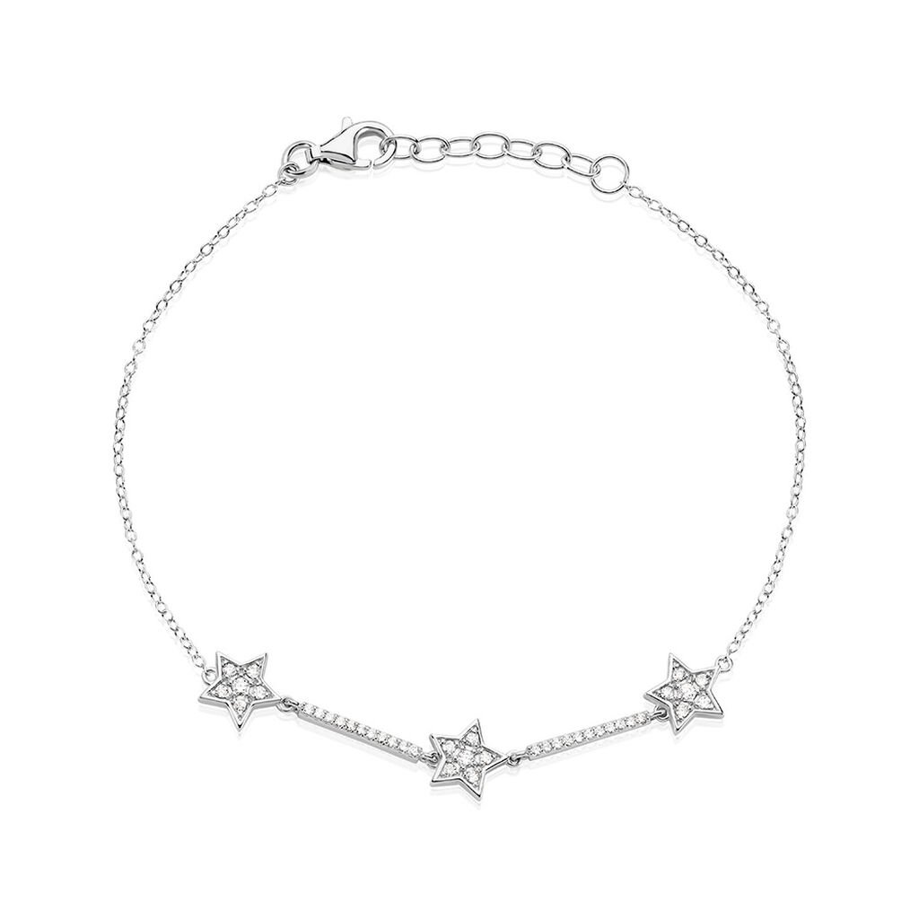 STELLINA Damen Armband Silber 925 Zirkonia Weiß 0,12 ct Stern, Armband mit Stein