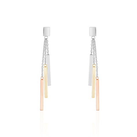 AMBER Damen Ohrringe Lang Edelstahl Tricolor - Ohrringe  | OROVIVO