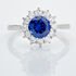 ELOISE Damen Ring Silber 925 Synthetischer Stein Blau 1,46 ct Blume