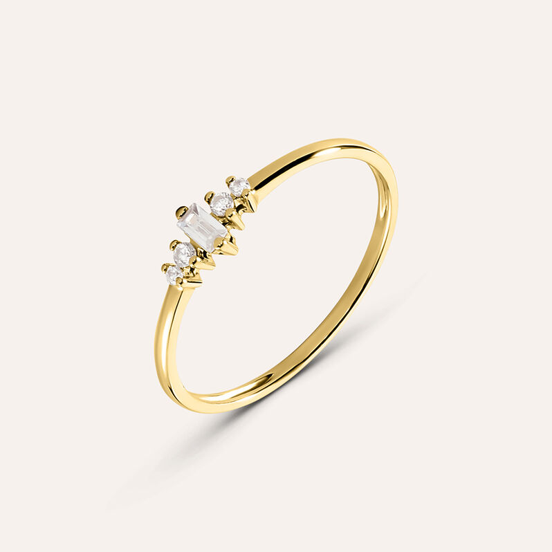 Anello Fantasia Claire Oro Giallo Cubic Zirconia - Spannringe Damen | OROVIVO