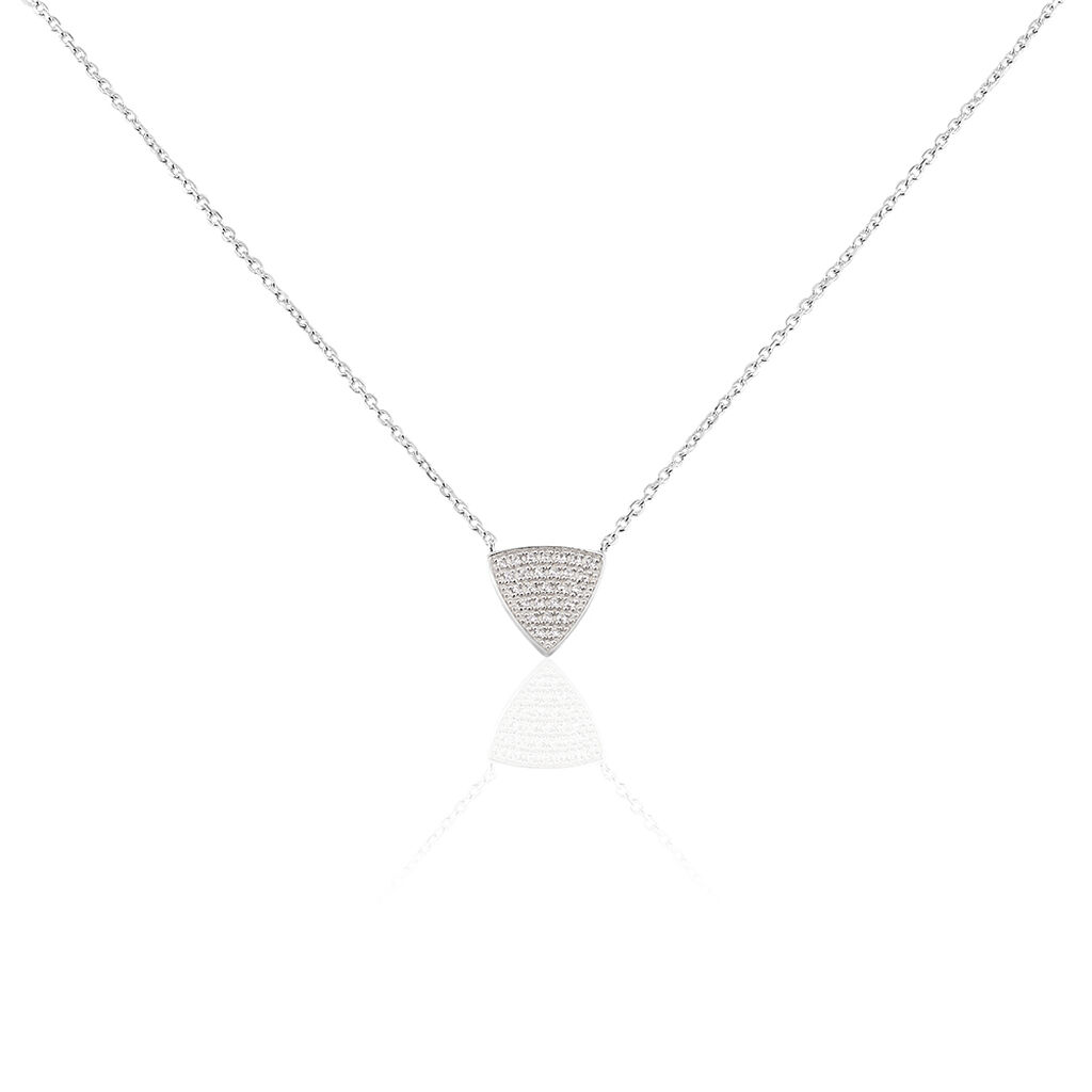 Collier Argent Rhodie Vaila Forme Triangle Pavage Oxydes De Zirconium - Spannringe Damen | OROVIVO