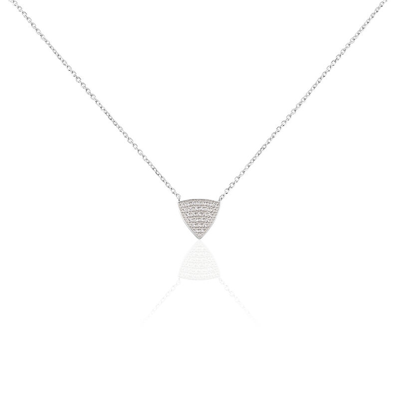 Collier Argent Rhodie Vaila Forme Triangle Pavage Oxydes De Zirconium - Spannringe Damen | OROVIVO