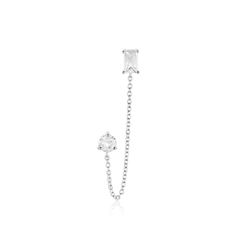 Bijoux D'oreilles Kirstie Argent Weiss Oxyde De Zirconium - Spannringe Damen | OROVIVO