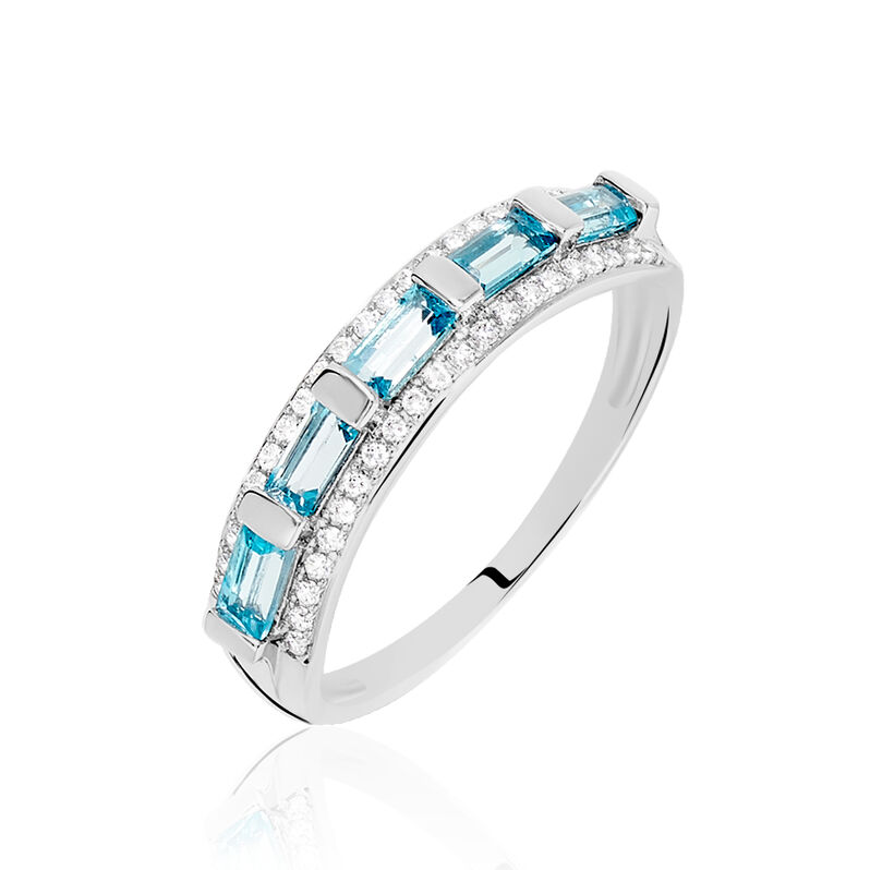 Bague Or Blanc Et Topaze Anaisse - Spannringe Damen | OROVIVO