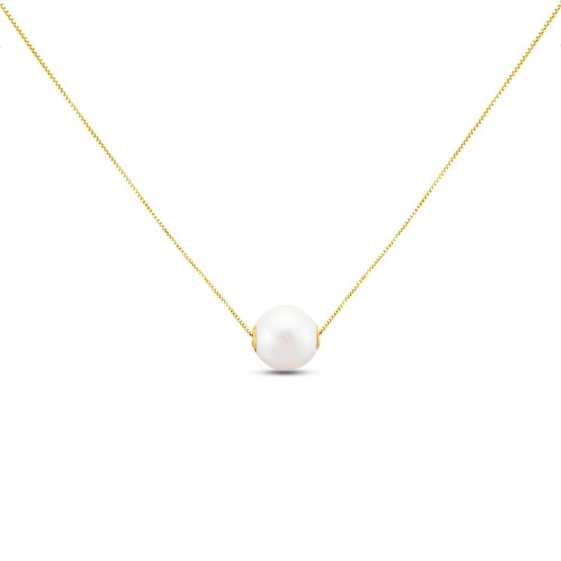 Collana Gabrielle Oro Giallo Perla D'Acqua Dolce - Spannringe Damen | OROVIVO