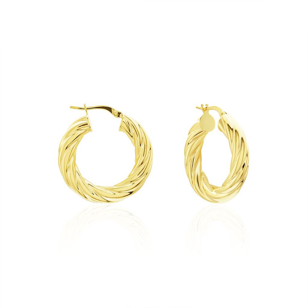 Damen Creolen Gold 375 gedreht Croissant Mella  - Sommerschmuck Damen | OROVIVO