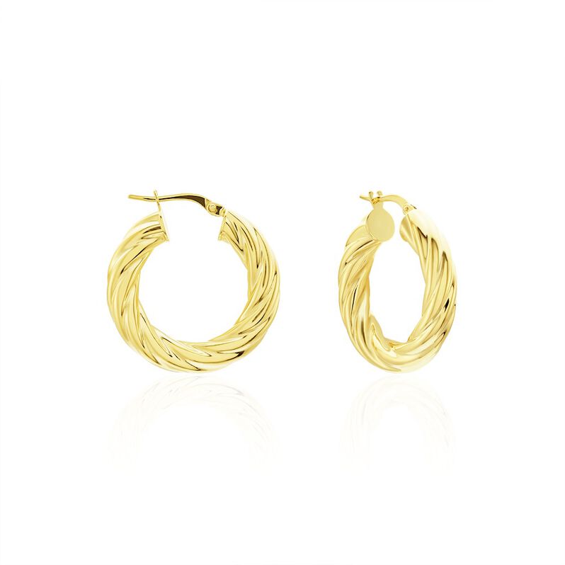 Damen Creolen Gold 375 gedreht Croissant Mella  - Creolen Damen | OROVIVO