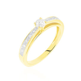 Damenring Gold 375 Diamanten 0,22ct - Ringe mit Edelsteinen Damen | OROVIVO