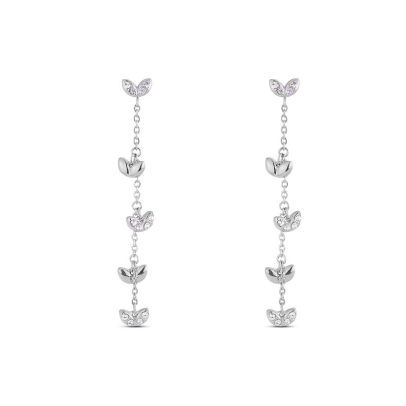 Orecchini pendenti Lady Chic Acciaio Foglie e Cristalli - Spannringe Damen | OROVIVO