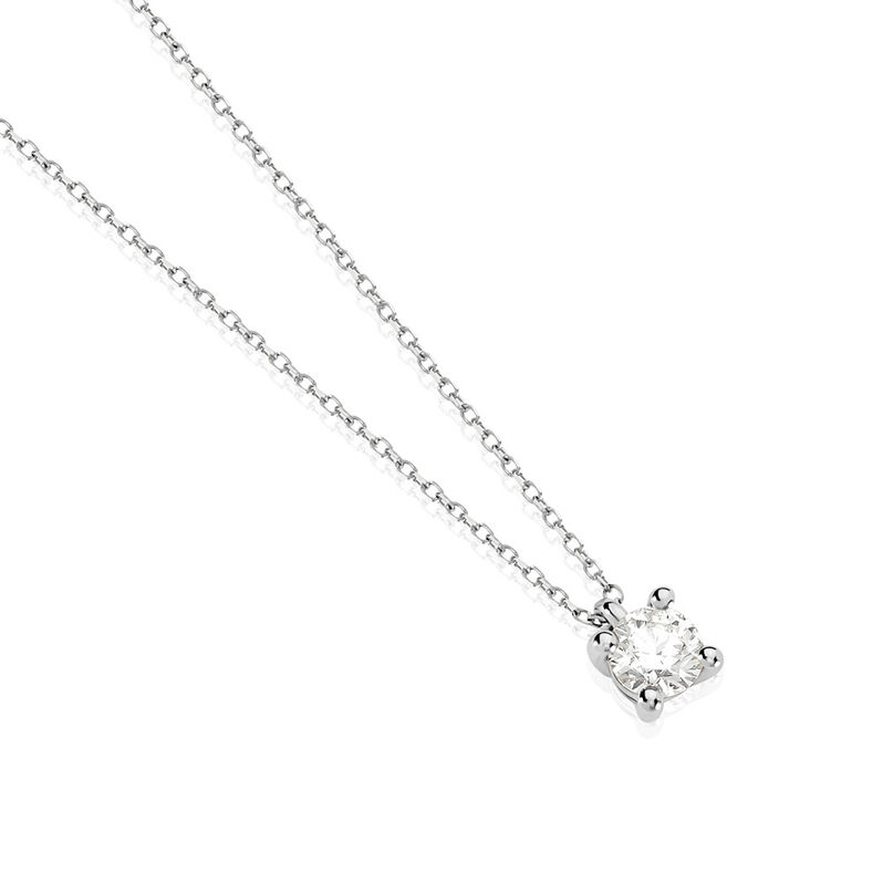 VICTORIA Damen Collier Wei&szlig;gold 585 (14 Karat) Diamant Wei&szlig; 0,52 ct - Halsketten Damen | OROVIVO