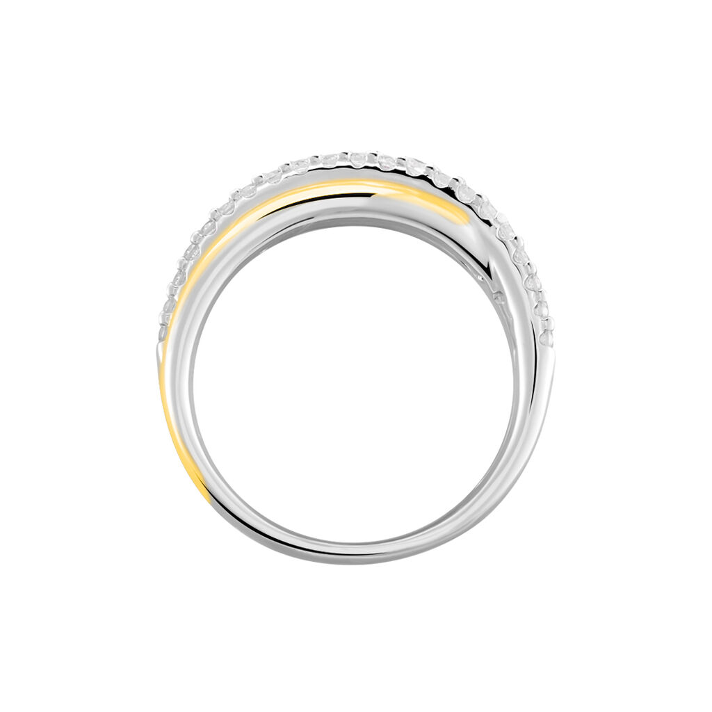 Damen Ring Silber Tricolor 925 Zirkonia Celeste 7,00mm  - Ringe mit Stein Damen | OROVIVO