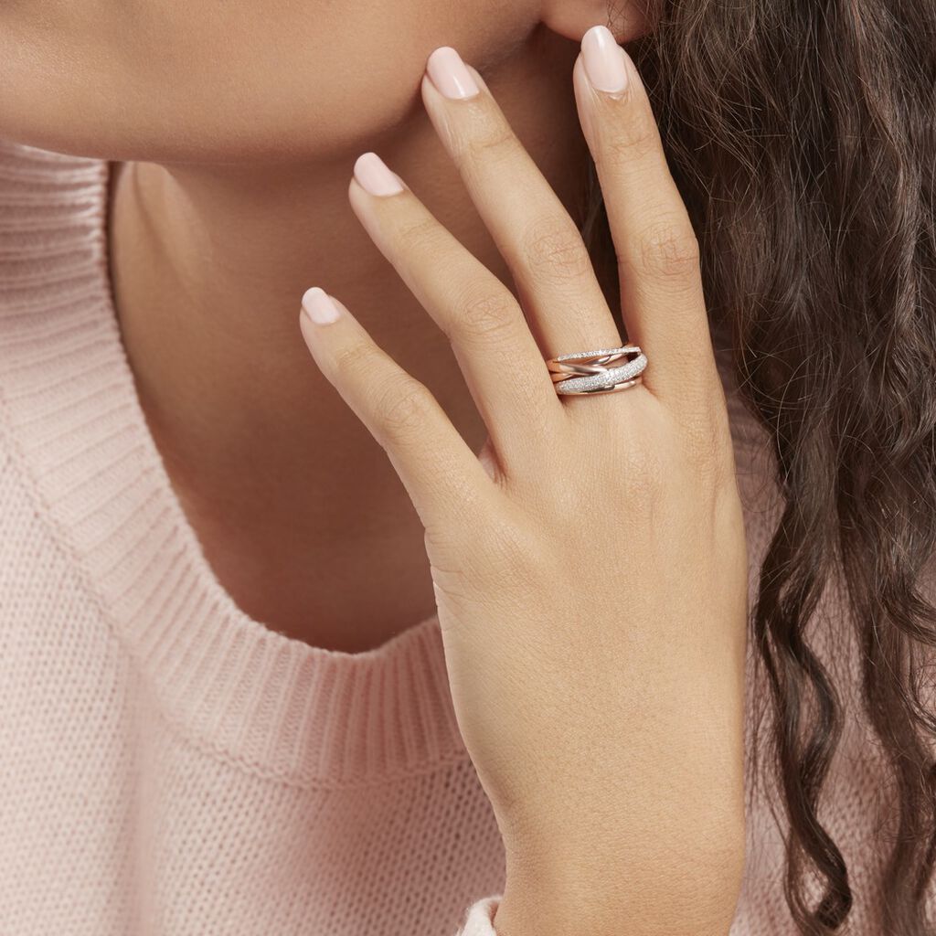 Bague Elodea Or Rose Diamant - Spannringe Damen | OROVIVO