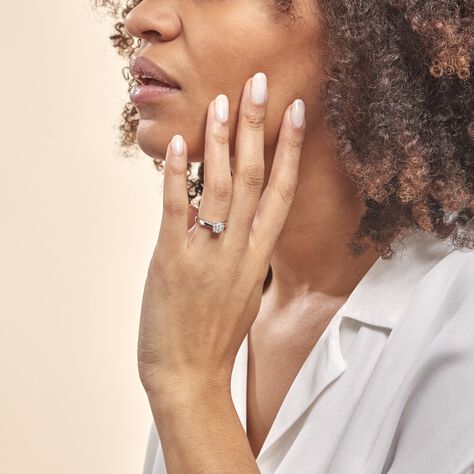 GRACE Damen Ring Wei&szlig;gold 375 (9 Karat) Diamant Wei&szlig; 0,07 ct - Ringe mit Stein Damen | OROVIVO