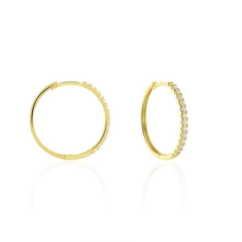 ALAINA Damen Creolen Gold 375 (9 Karat) Zirkonia Wei&szlig; 0,52 ct - Creolen Damen | OROVIVO