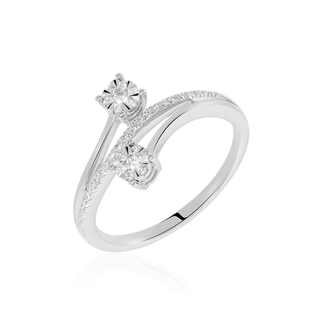 Damen Ring Weißgold 750 Diamant 0,23ct Petali 2  - Hochzeitsringe Damen | OROVIVO