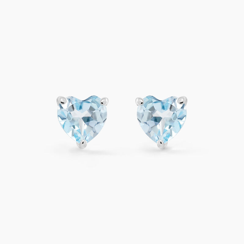 Boucles D'oreilles Puces Salona Or Blanc Topaze - Spannringe Damen | OROVIVO