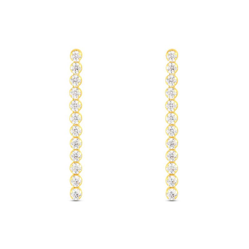 Orecchini Pendenti Tennis Claire Oro Giallo Cubic Zirconia - Spannringe Damen | OROVIVO