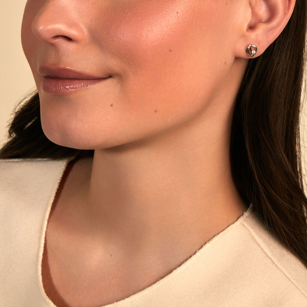 PAM Damen Ohrstecker Gold 333 (8 Karat) Andere Steine Wei&szlig;