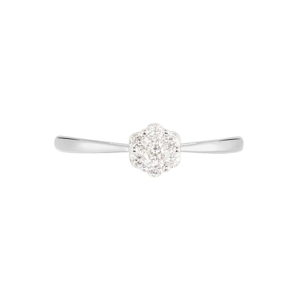MERULA Damen Ring Wei&szlig;gold 375 (9 Karat) Diamant Wei&szlig; 0,12 ct