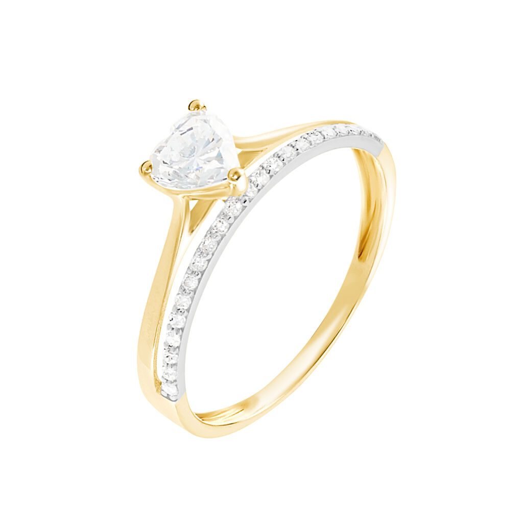 Bague Or Jaune  Et Oxydes - Spannringe Damen | OROVIVO