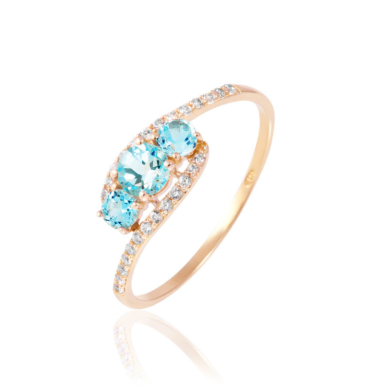 Bague Chloe Or Rose Topaze Et Oxyde De Zirconium - Spannringe Damen | OROVIVO