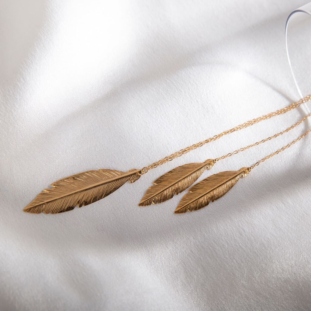 SOLINE 1 Damen Collier Gold 375 (9 Karat) Blatt - Halsketten Damen | OROVIVO