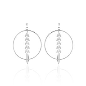 Damen Ohrstecker Lang Silber 925 Blatt Kreis - Ohrstecker lang Damen | OROVIVO