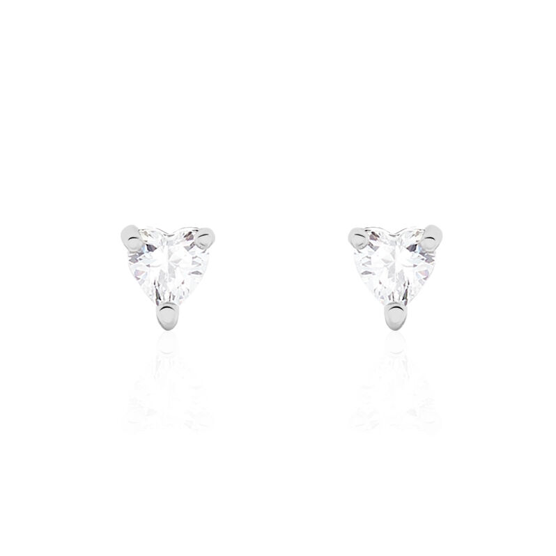 BREANA Damen Ohrstecker Silber 925 Zirkonia Weiß Herz - Ohrstecker Damen | OROVIVO