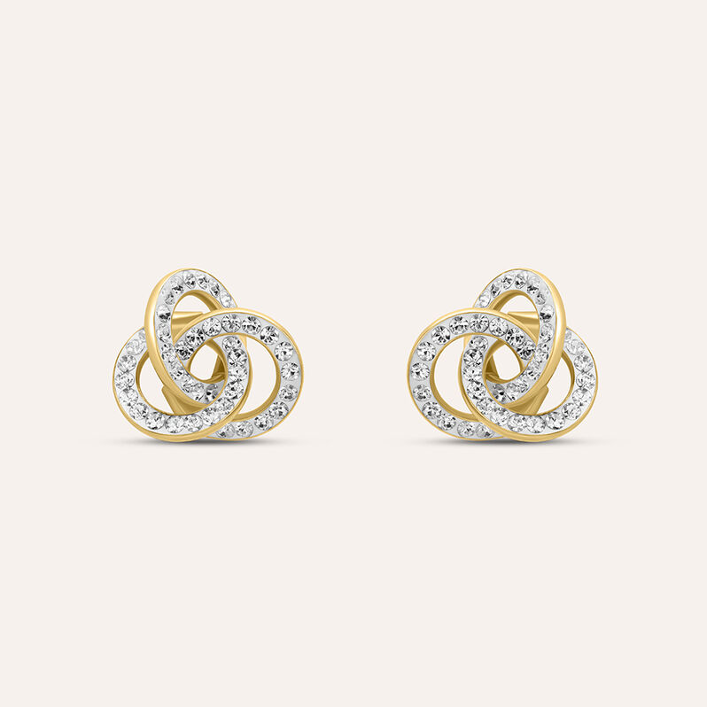 Orecchini Lobo Crystal Gold Oro Giallo Cristallo - Spannringe Damen | OROVIVO
