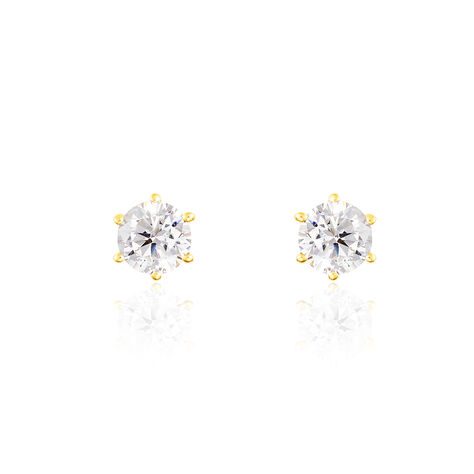 Damen Ohrstecker Gold 375 Zirkonia 4mm - Ohrstecker Damen | OROVIVO