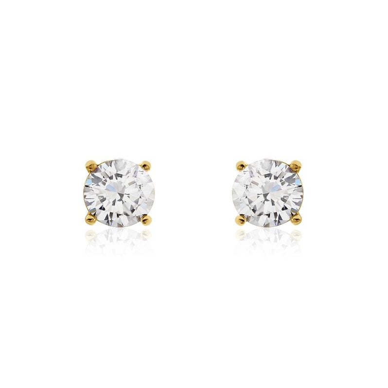 Boucles D'oreilles Puces Phebus Him Acier Doré Oxyde De Zirconium - Spannringe Herren | OROVIVO
