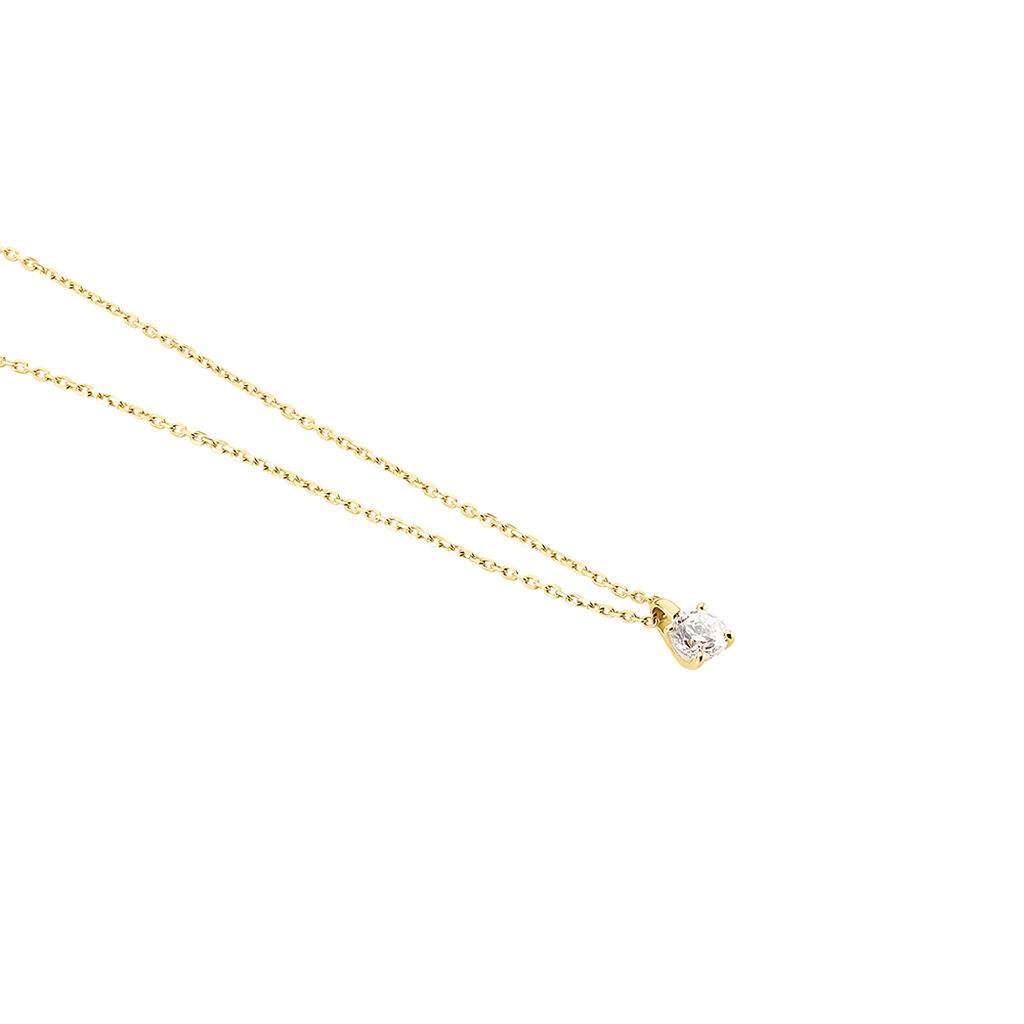 VICTORIA Damen Collier Gold 585 (14 Karat) Diamant Wei&szlig; 0,21 ct