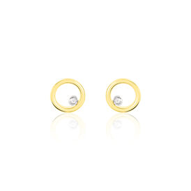 Damen Ohrstecker Gold 750 Diamant 0,055ct Kreis - Ohrstecker Damen | OROVIVO