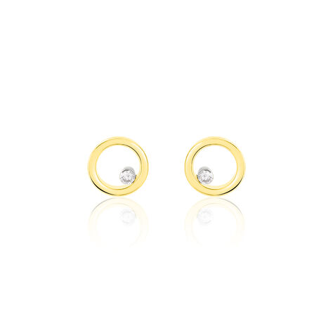 Damen Ohrstecker Gold 750 Diamant 0,055ct Kreis - Ohrstecker Damen | OROVIVO