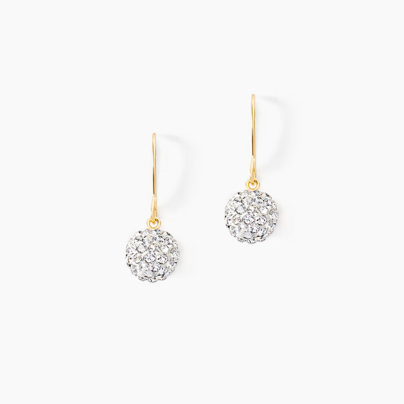 Boucles D'oreilles Pendantes Or Jaune Fidelia Cristal - Spannringe Damen | OROVIVO