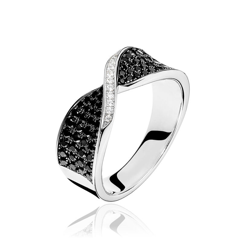 Bague Argent Corps Torsade Et Oxydes - Spannringe Damen | OROVIVO