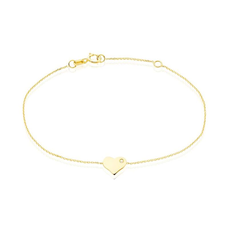 Bracciale in oro giallo e zirconi Cuore - Spannringe Damen | OROVIVO