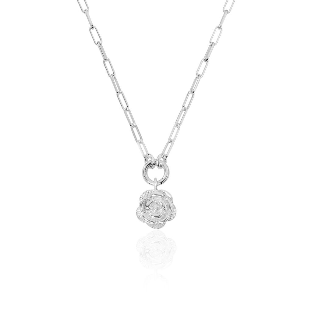 ROSALIA Damen Collier Silber 925 Rosette, Collier ohne Stein