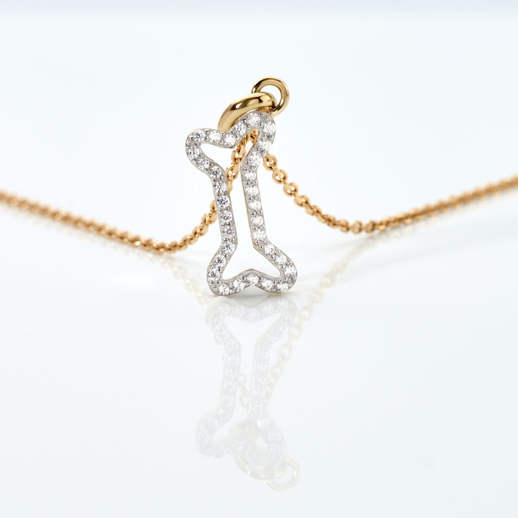 MILOW Unisex Anh&auml;nger Gold 333 (8 Karat) Andere Steine Wei&szlig;