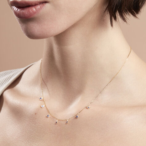 Damen Collier Gold 375 Zirkonia Violett Kreis Talila 1 42cm - Halsketten Damen | OROVIVO
