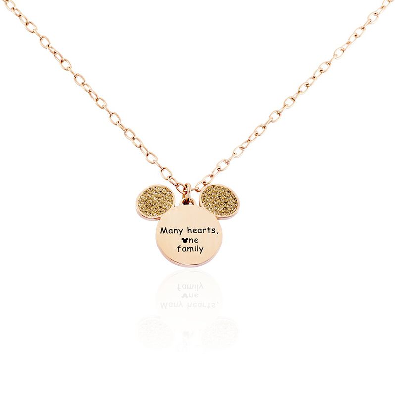 Collier Disney Acier Doré Rose Cristaux - Spannringe Damen | OROVIVO
