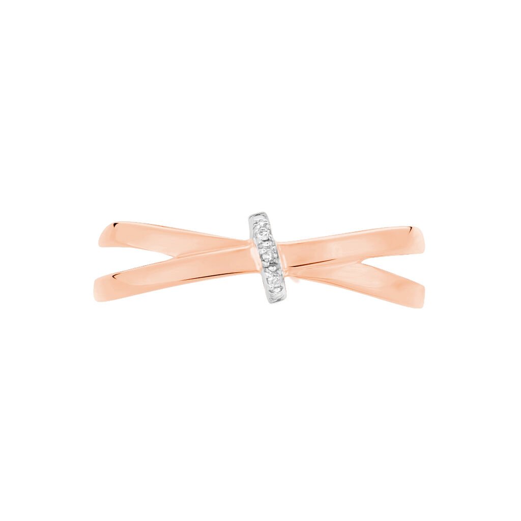 ILVIA Damen Ring Rosegold 375 (9 Karat) Diamant Wei&szlig; 0,01 ct Knoten